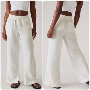 Athleta Cream Wide-Leg Pants